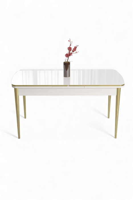 Hanah Home Mesa de Comedor Nira Blanco y Dorado Hanah Home Mesa de Comedor Nira Blanco y Dorado